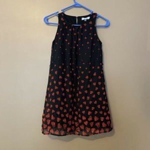 D Signed Disney Girls 7/8 Dress Alice in Wonderland Black Red Hearts Sleeveless